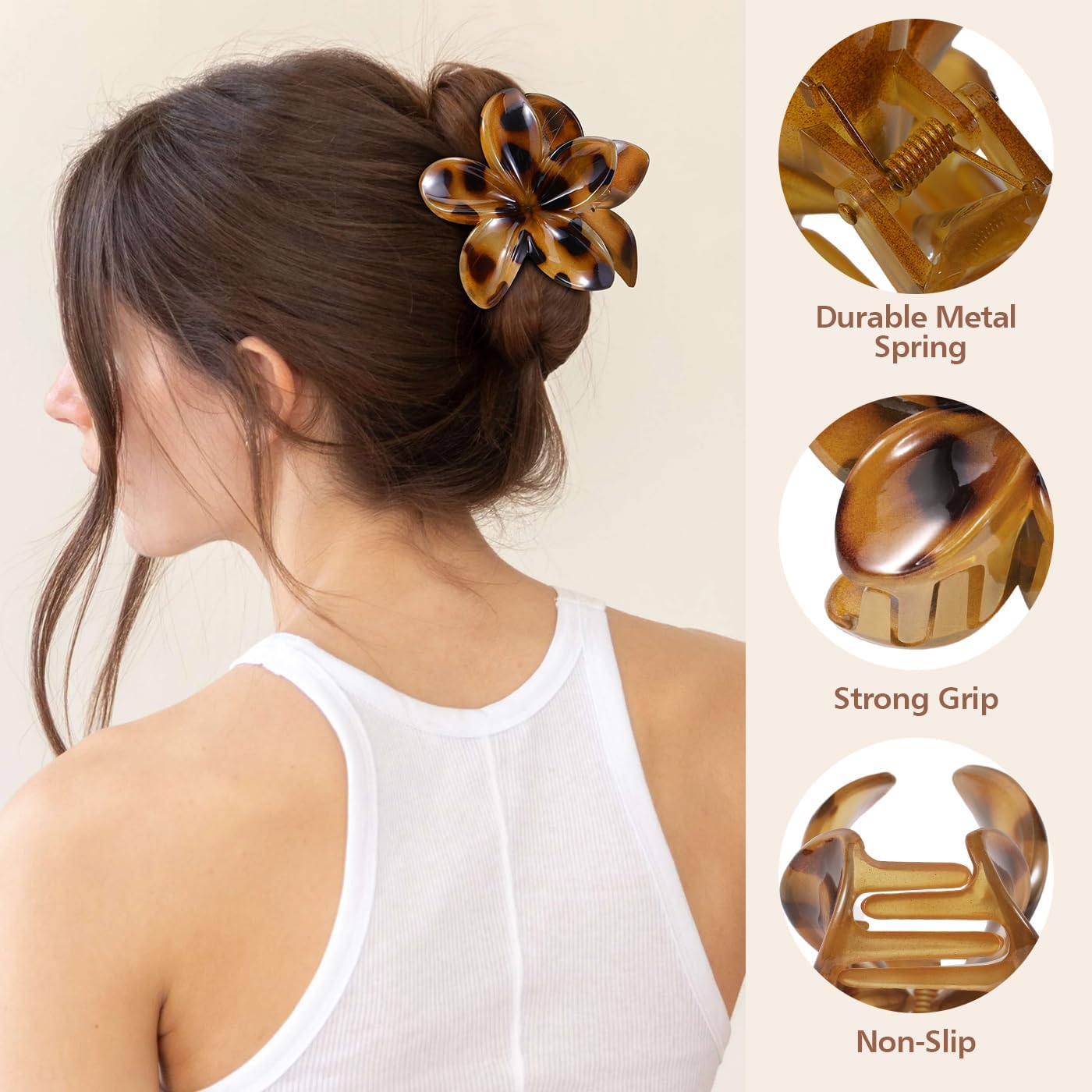 Barrette à Cheveux Fleurs, 6 Pièces Accessoires Cheveux Fleurs, Pince à Cheveux en Forme de Fleur, Flower Claw Clips pour Accessoires d'Été, Anniversaire, Mariage, Fête (B)