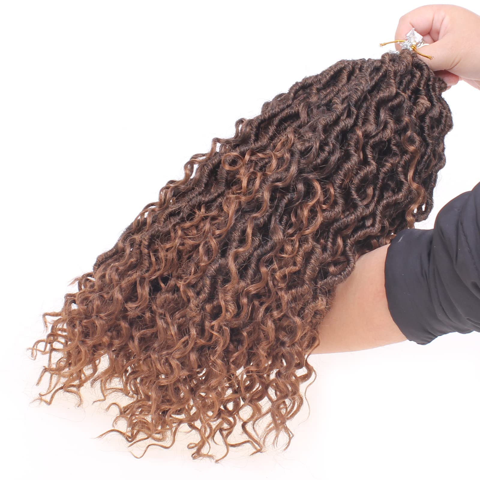 Xtrend 6Packs 18 pouces Twist Perruques Crochet Tresses Faux Locs bouclés se termine Dreadlocks Tresses Synthétiques Extensions de Cheveux Haute Température pour Femmes Noires 20 Strands/pack TBUG