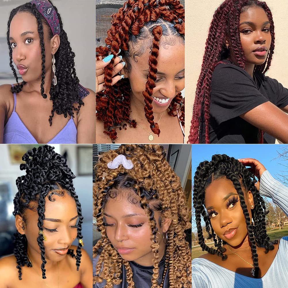 Xtrend Lot de 7 paquets d’extensions de cheveux Passion Twist - 18 mèches par paquet - 30,5 cm - Cheveux tressés au crochet