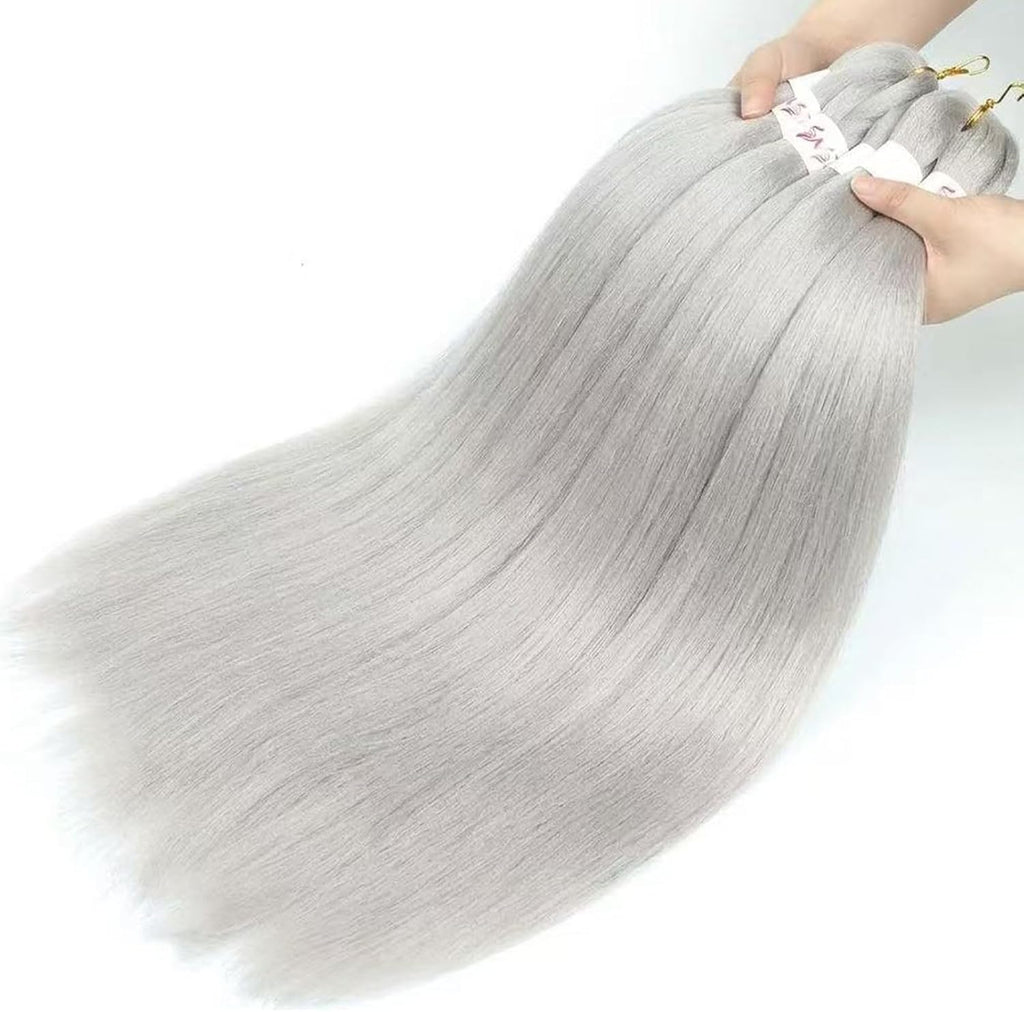 Rajout Cheveux Tressés Pré-étirés Noir Naturelles Black 30 Pouces Long Kanekalon Easy Braids Meches Cheveux pour Tresses Africaine 6 Paquets Knotless Yaki Nattes Extensions de Cheveux(1B#)