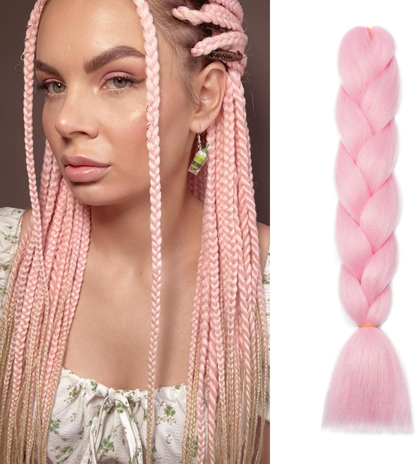 Meches pour Tresses Africaine Rajout Cheveux Braids Jumbo Extension Cheveux Ombre Synthétique Violet & Bleu & Jaune & Orange
