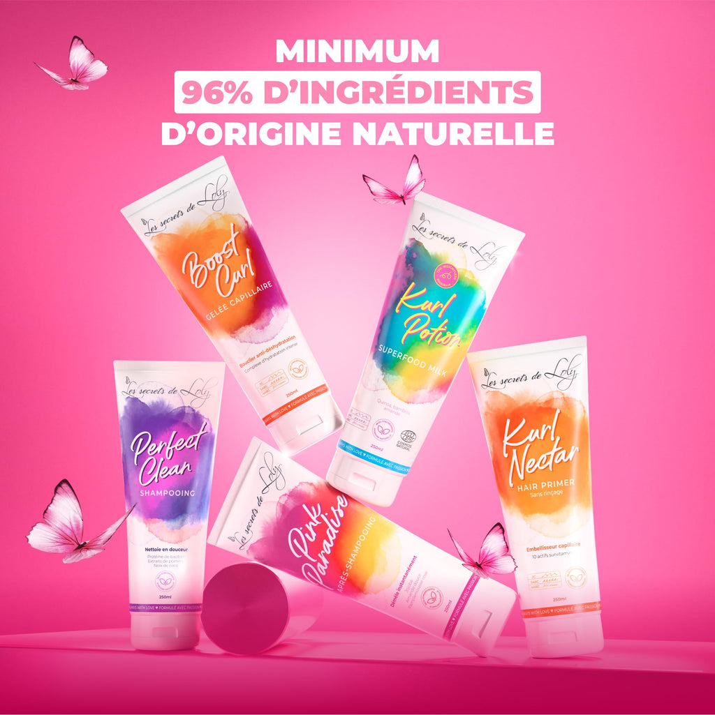 Les Secrets de Loly – Routine Cheveux Bouclés – Perfect Match + Pink Paradise + Kurl Nectar + Boost Curl – Hydratation & Définition – Formule Naturelle – Cheveux Ondulés, Bouclés & Frisés