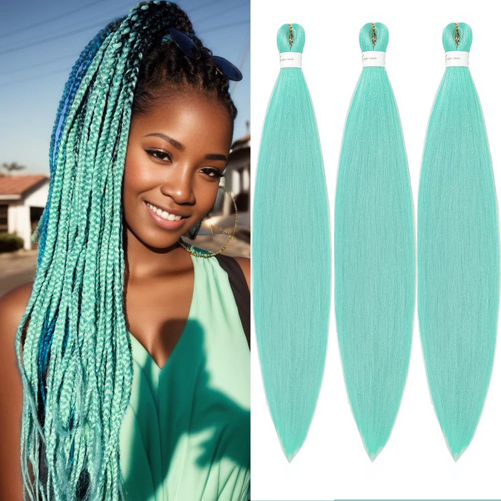 YDDM Meches Pour Tresses Africaine Rose et blanc Rajout Cheveux Tresses Texture Yaki Easy Install pour Debutants 20 Pouces 3 Paquets Cheveux Legers Naturels pour Box Braids Twist Crochet Styles
