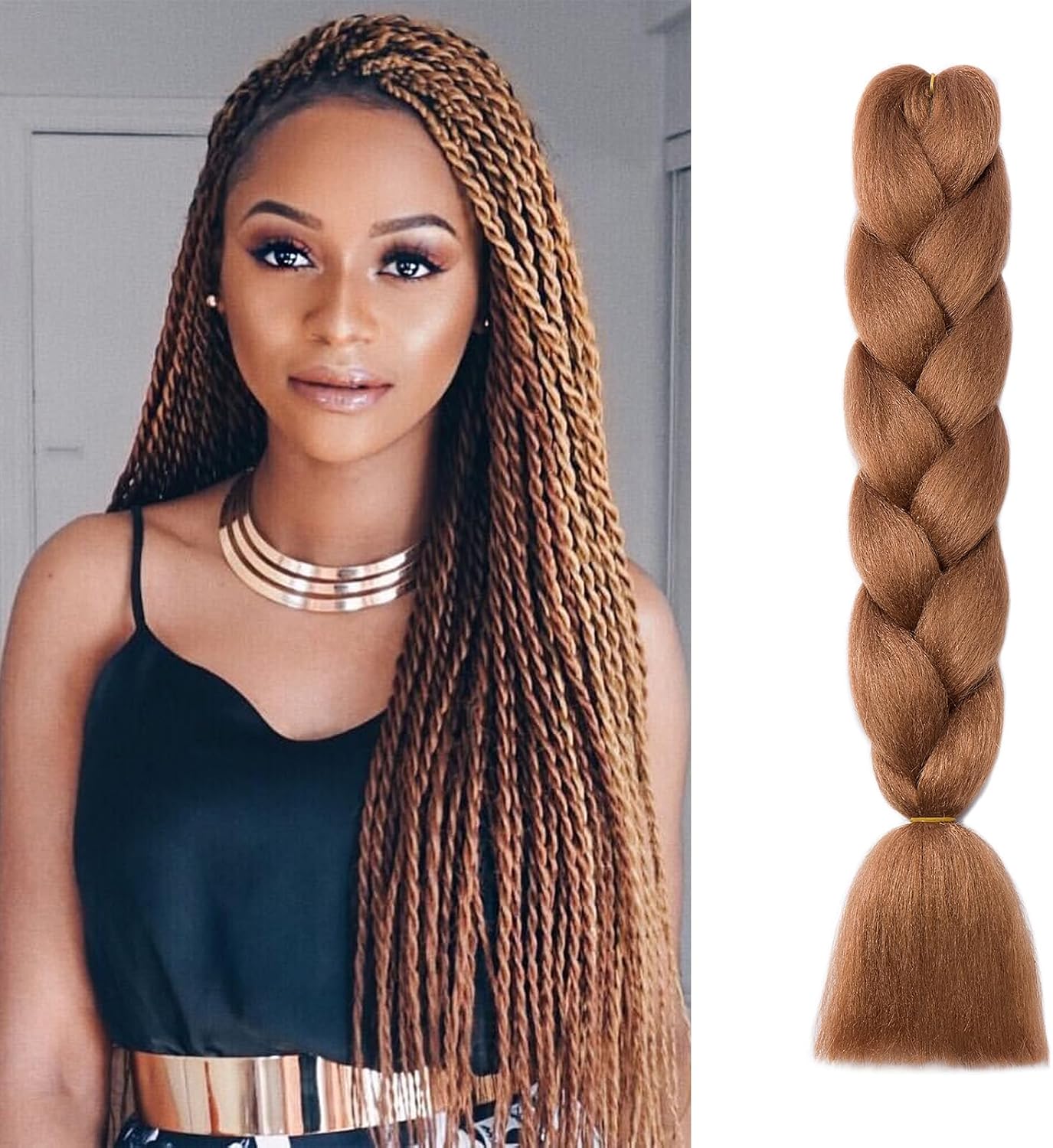 Meches pour Tresses Africaine Rajout Cheveux Braids Jumbo Extension Cheveux Ombre Synthétique Violet & Bleu & Jaune & Orange