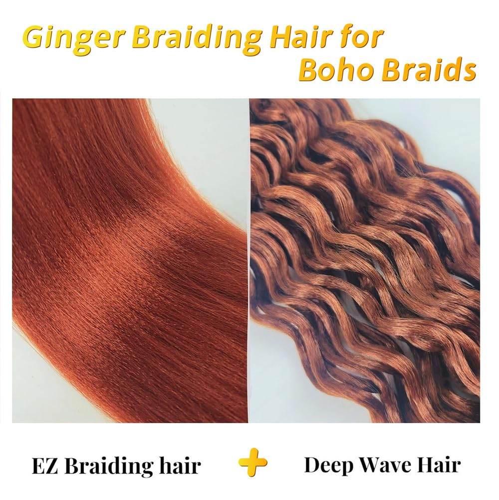 Bouclé Braiding Hair For Boho Braids Meches Rajout Cheveux Tresses For Bohemian Braids Pré-Étirés Meches Pour Tresses Africaine Meche Naturelle Pour Tresse（#Brown ，Total De 6 Packs) ）