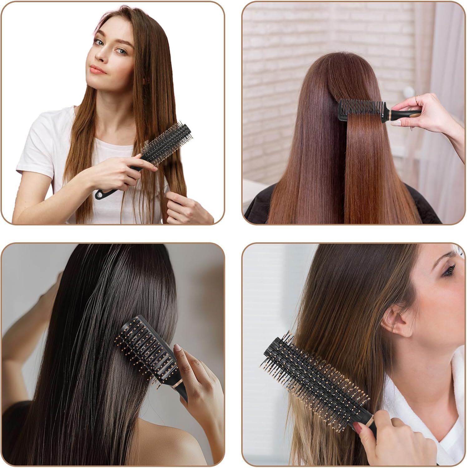 5 PcsBrosse Cheveux Anti-nœuds, Brosse à Cheveux Poils pour femmes et hommes, Brosse Demelante antistatiques ventilés pour femmes et hommes, mouillés et bouclés, salon et maison
