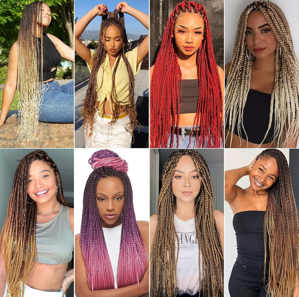Rajout Cheveux Tressés Pré-étirés Noir Naturelles Black 30 Pouces Long Kanekalon Easy Braids Meches Cheveux pour Tresses Africaine 6 Paquets Knotless Yaki Nattes Extensions de Cheveux(1B#)
