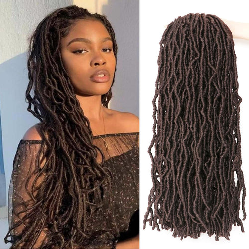 8 Packs Faux Locks Crochet Braids Meches Soft Locs Meches Pour Tresses Africaine Faux Locs Crochet Hair Meches Bouclees Pour Tresses (#1B, 60.9 CM(Lot de 8))