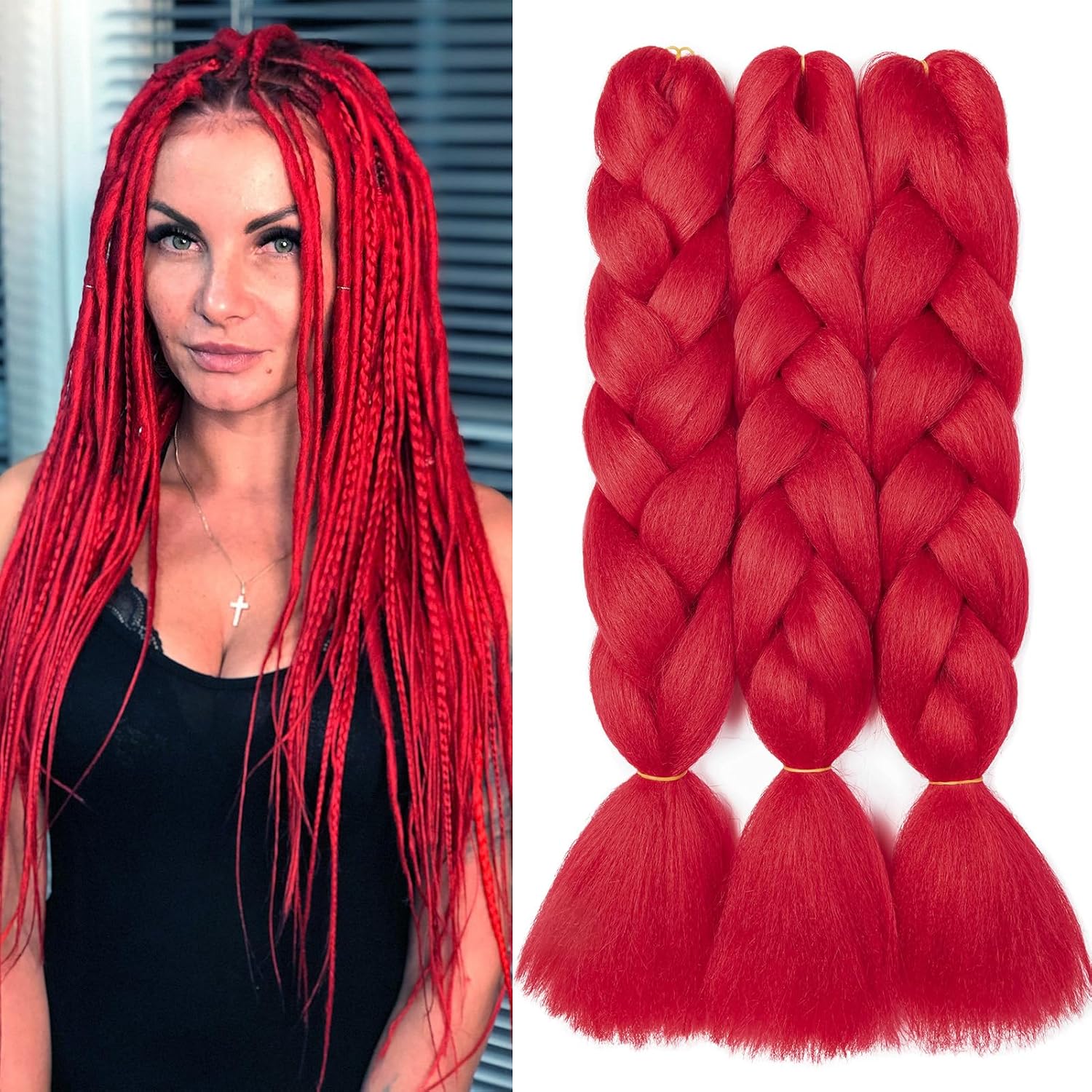 Meches pour Tresses Africaine Rajout Cheveux Braids Jumbo Extension Cheveux Ombre Synthétique Violet & Bleu & Jaune & Orange