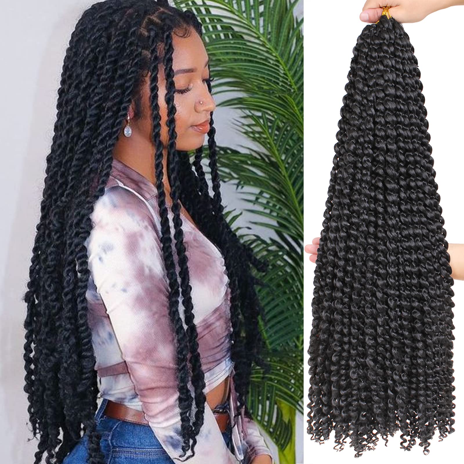 Xtrend Lot de 7 paquets d’extensions de cheveux Passion Twist - 18 mèches par paquet - 30,5 cm - Cheveux tressés au crochet
