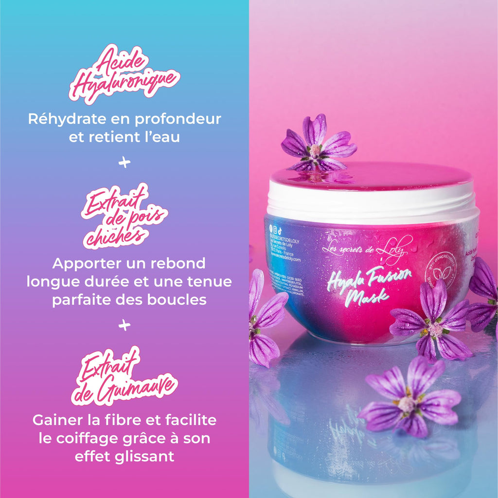 Les Secrets de Loly – Cloud Fusion – Mousse coiffante fixante Volume & définition – Cheveux ondulés, bouclés et frisés – Avec acide hyaluronique – 200 ml