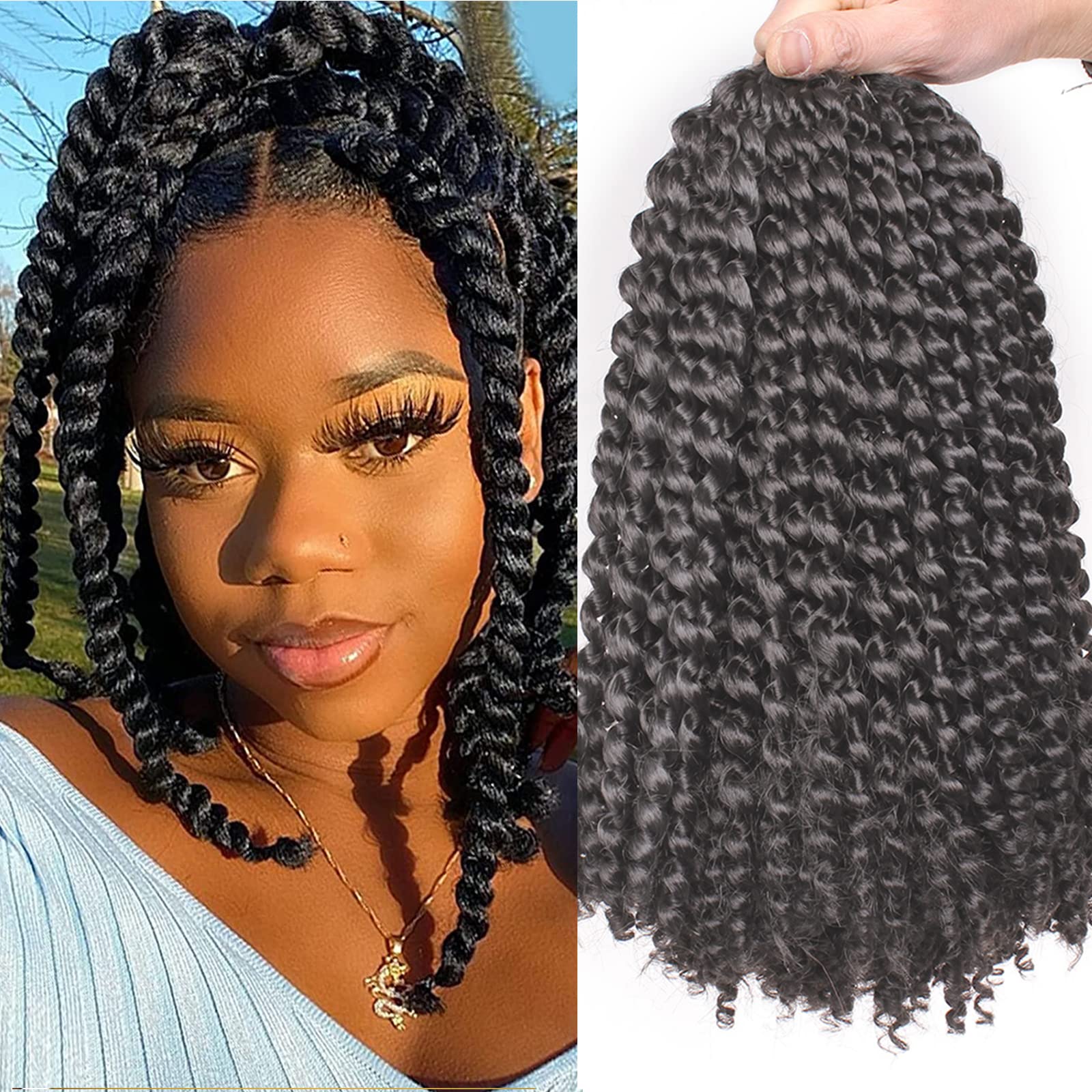 Xtrend Lot de 7 paquets d’extensions de cheveux Passion Twist - 18 mèches par paquet - 30,5 cm - Cheveux tressés au crochet