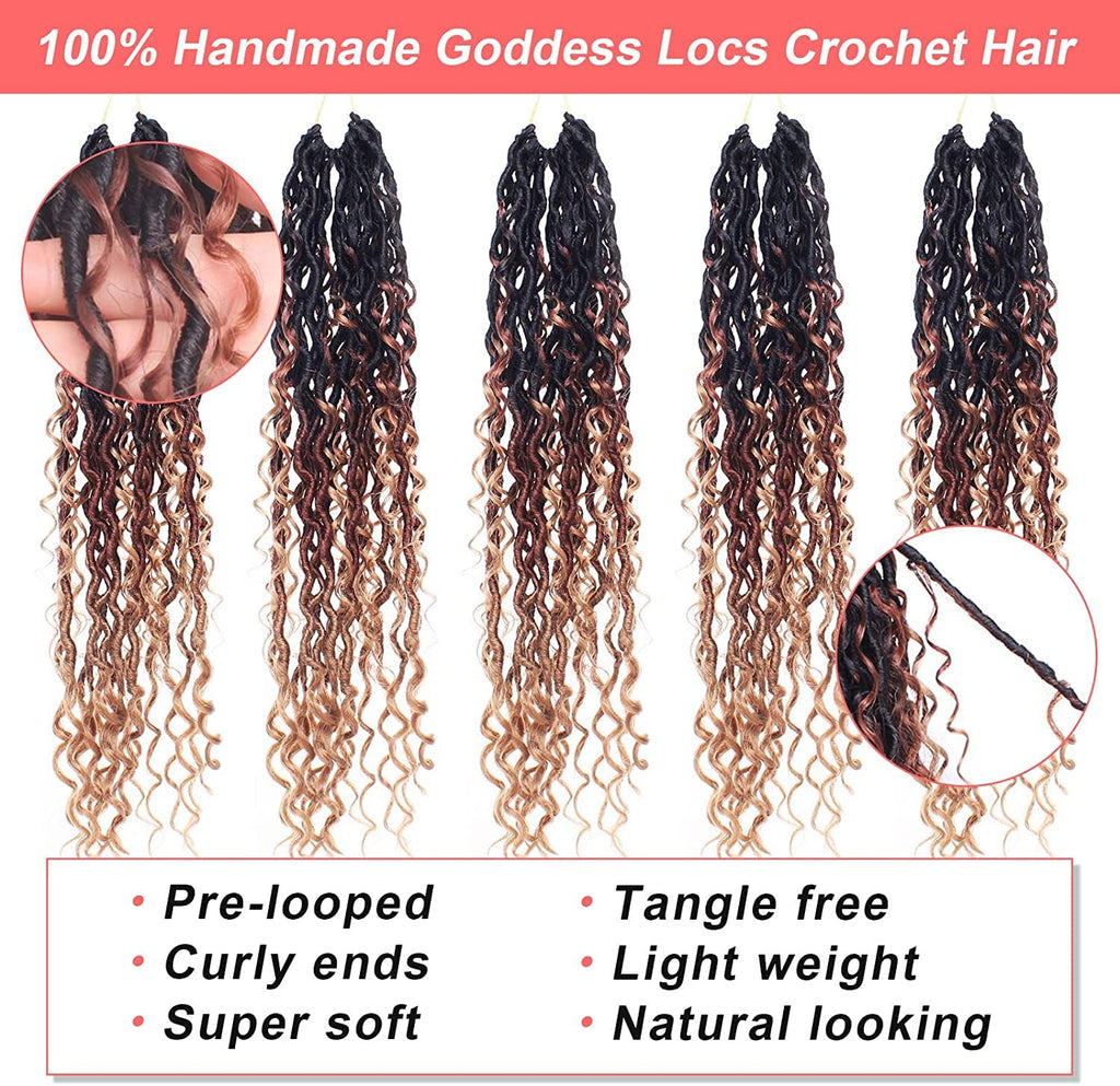 Xtrend 6Packs 18 pouces Twist Perruques Crochet Tresses Faux Locs bouclés se termine Dreadlocks Tresses Synthétiques Extensions de Cheveux Haute Température pour Femmes Noires 20 Strands/pack TBUG