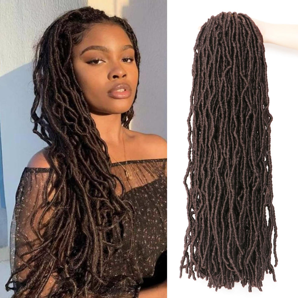 8 Packs Faux Locks Crochet Braids Meches Soft Locs Meches Pour Tresses Africaine Faux Locs Crochet Hair Meches Bouclees Pour Tresses (#1B, 60.9 CM(Lot de 8))