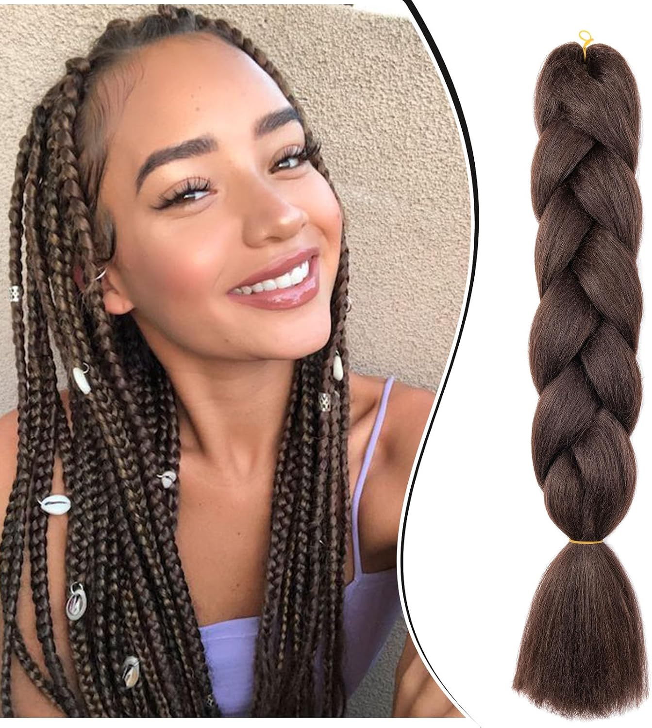 Meches pour Tresses Africaine Rajout Cheveux Braids Jumbo Extension Cheveux Ombre Synthétique Violet & Bleu & Jaune & Orange
