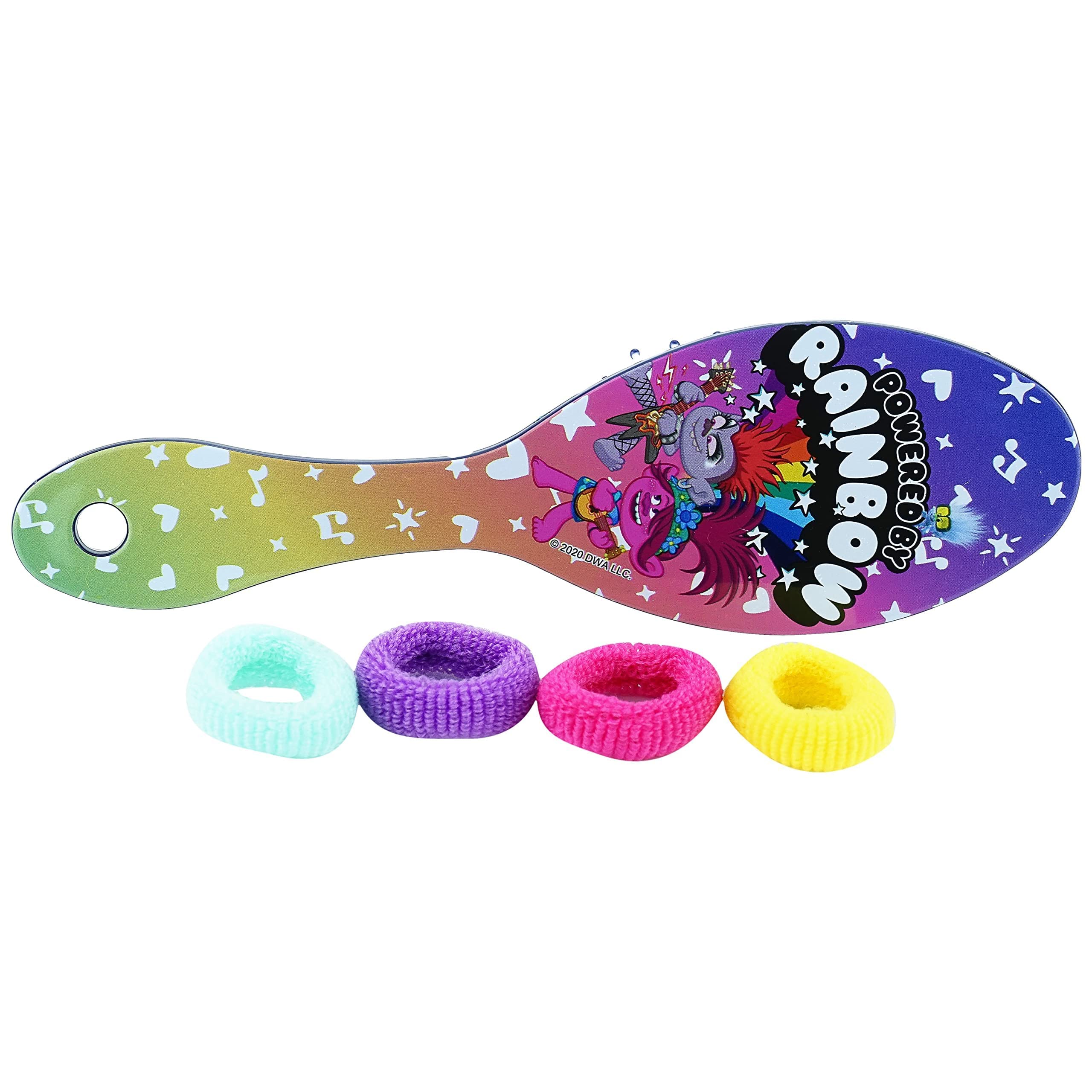Accessoires à cheveux Trolls pour enfants, brosse à cheveux pour filles, pompons, nœud à cheveux et pince à cheveux pour enfants, pinces à cheveux multicolores pailletées avec de belles breloques