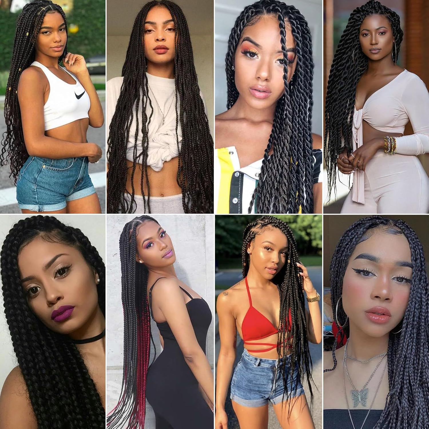 Rajout Cheveux Tressés Pré-étirés Noir Naturelles Black 30 Pouces Long Kanekalon Easy Braids Meches Cheveux pour Tresses Africaine 6 Paquets Knotless Yaki Nattes Extensions de Cheveux(1B#)