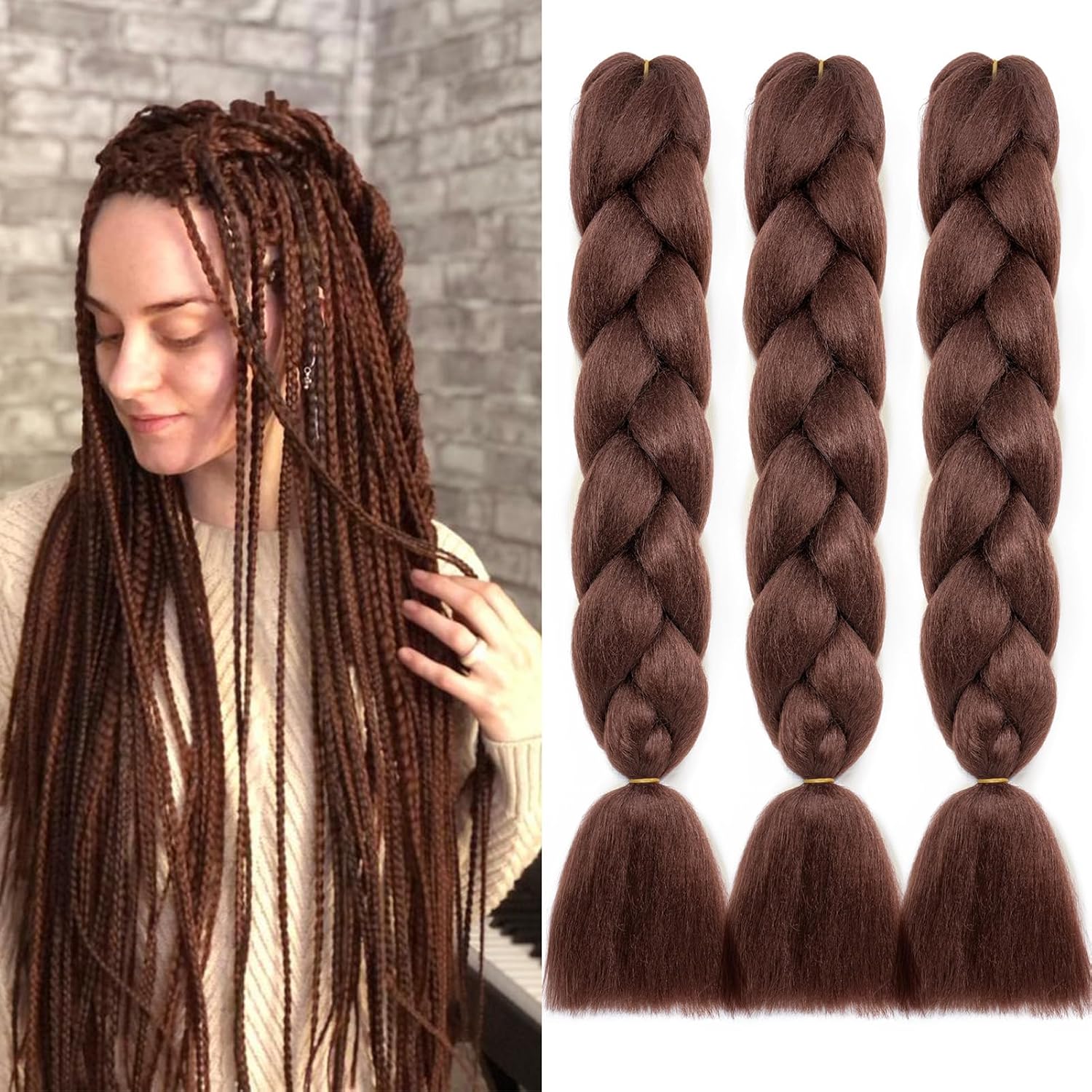 Meches pour Tresses Africaine Rajout Cheveux Braids Jumbo Extension Cheveux Ombre Synthétique Violet & Bleu & Jaune & Orange