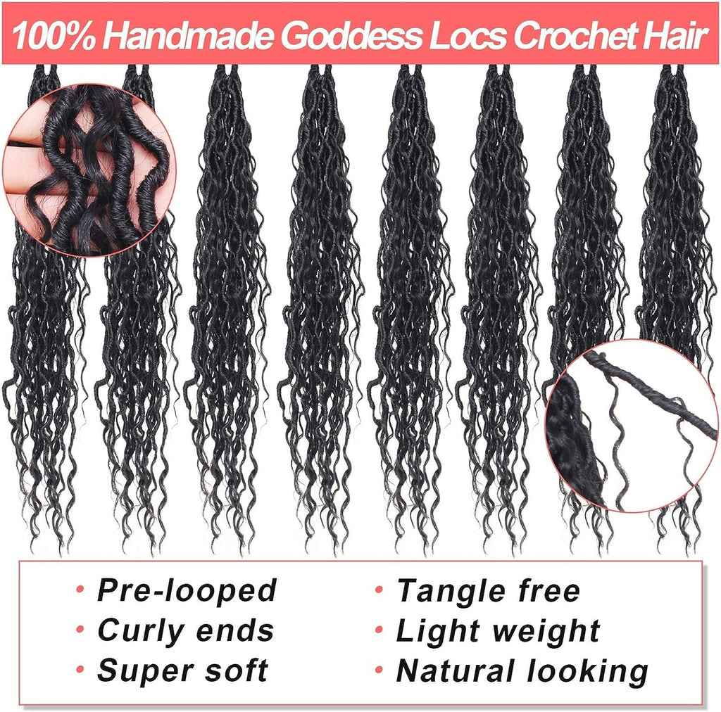 Xtrend 6Packs 18 pouces Twist Perruques Crochet Tresses Faux Locs bouclés se termine Dreadlocks Tresses Synthétiques Extensions de Cheveux Haute Température pour Femmes Noires 20 Strands/pack TBUG