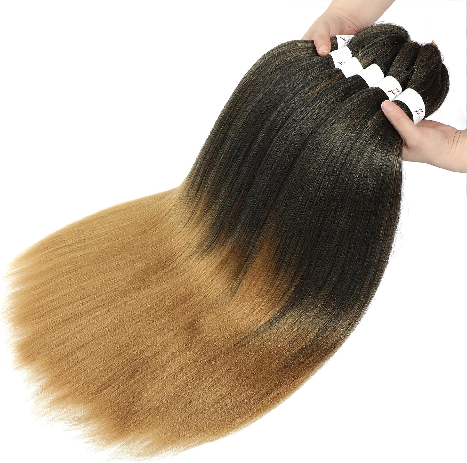 Rajout Cheveux Tressés Pré-étirés Noir Naturelles Black 30 Pouces Long Kanekalon Easy Braids Meches Cheveux pour Tresses Africaine 6 Paquets Knotless Yaki Nattes Extensions de Cheveux(1B#)