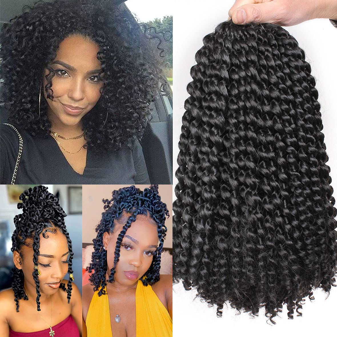 Xtrend Lot de 7 paquets d’extensions de cheveux Passion Twist - 18 mèches par paquet - 30,5 cm - Cheveux tressés au crochet