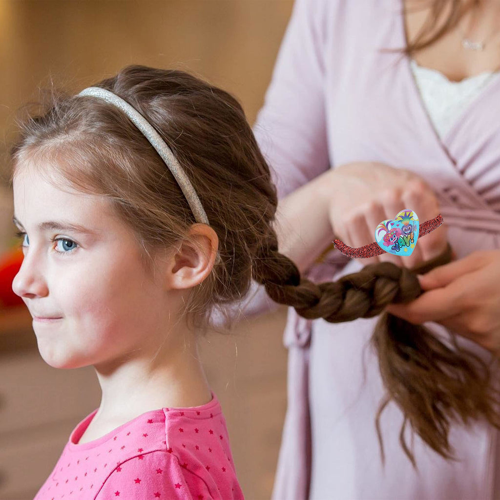 Accessoires à cheveux Trolls pour enfants, brosse à cheveux pour filles, pompons, nœud à cheveux et pince à cheveux pour enfants, pinces à cheveux multicolores pailletées avec de belles breloques