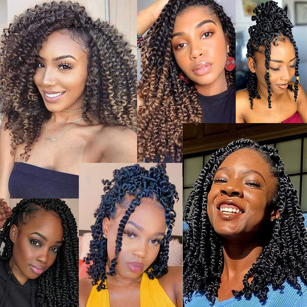 Xtrend Lot de 7 paquets d’extensions de cheveux Passion Twist - 18 mèches par paquet - 30,5 cm - Cheveux tressés au crochet