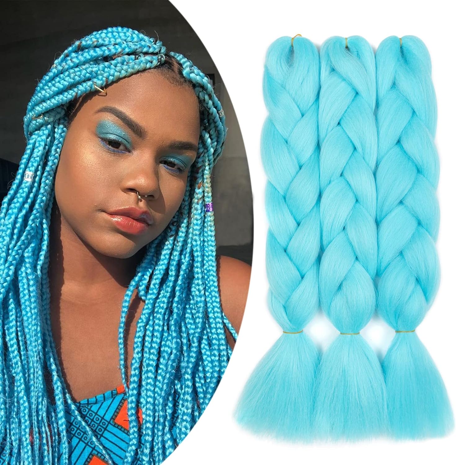 24" Meches pour Tresses Africaine Braids Meches Tresse Cheveux Rajout Cheveux Tressage 1 Paquet Crochet Braids Extension de Cheveux Afro pour Tresse Ombre Synthétiques (Rose)