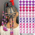 60 perles à cheveux fleuries pour enfants filles, perles à tresses multicolores, mélange de violet, rose et rose clair avec aide à l'enfilage