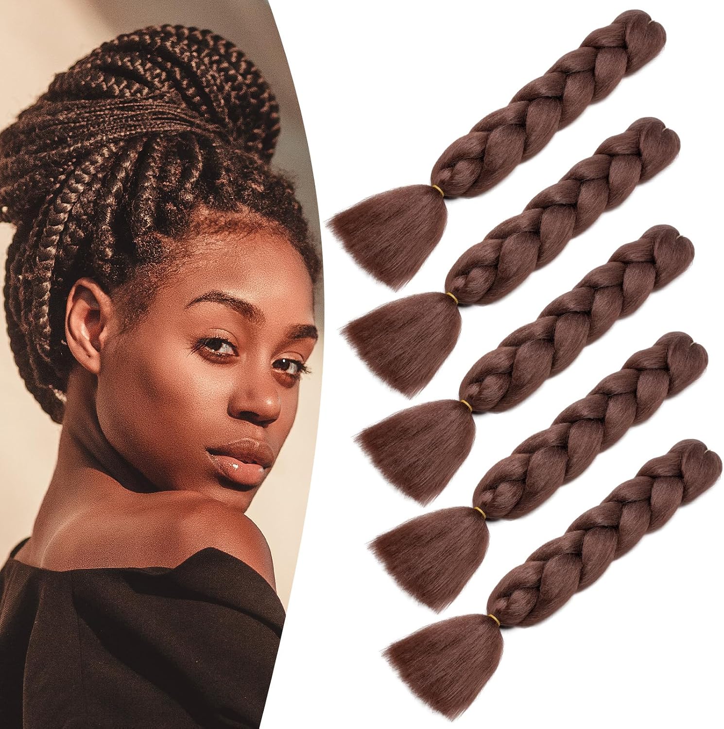 Meches pour Tresses Africaine Rajout Cheveux Braids Jumbo Extension Cheveux Ombre Synthétique Violet & Bleu & Jaune & Orange