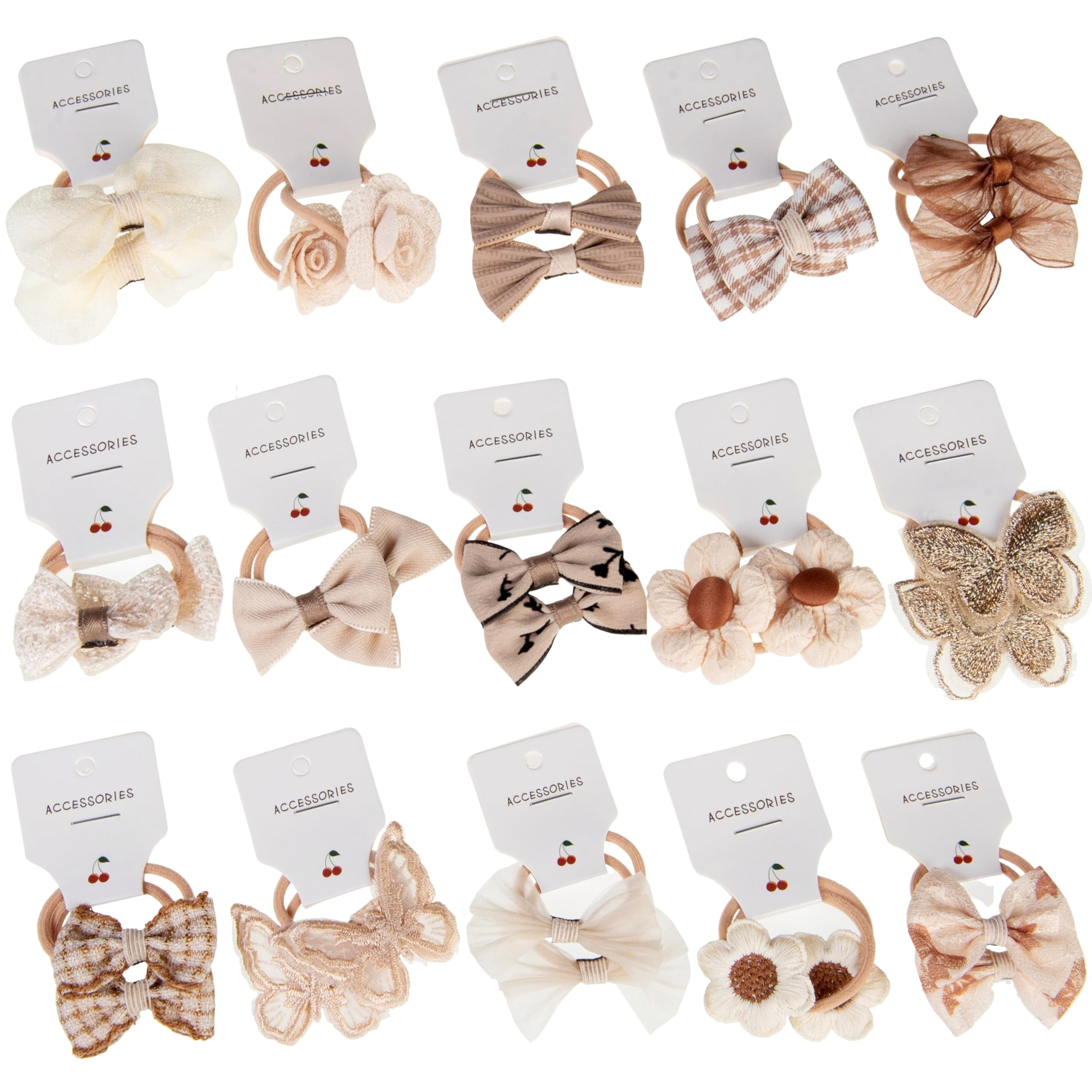Lot de 30 élastiques à cheveux pour enfants, élastiques colorés et souples, bandeau à nœud papillon, élastique pour fille, pour queue de cheval, accessoires pour cheveux pour petites filles