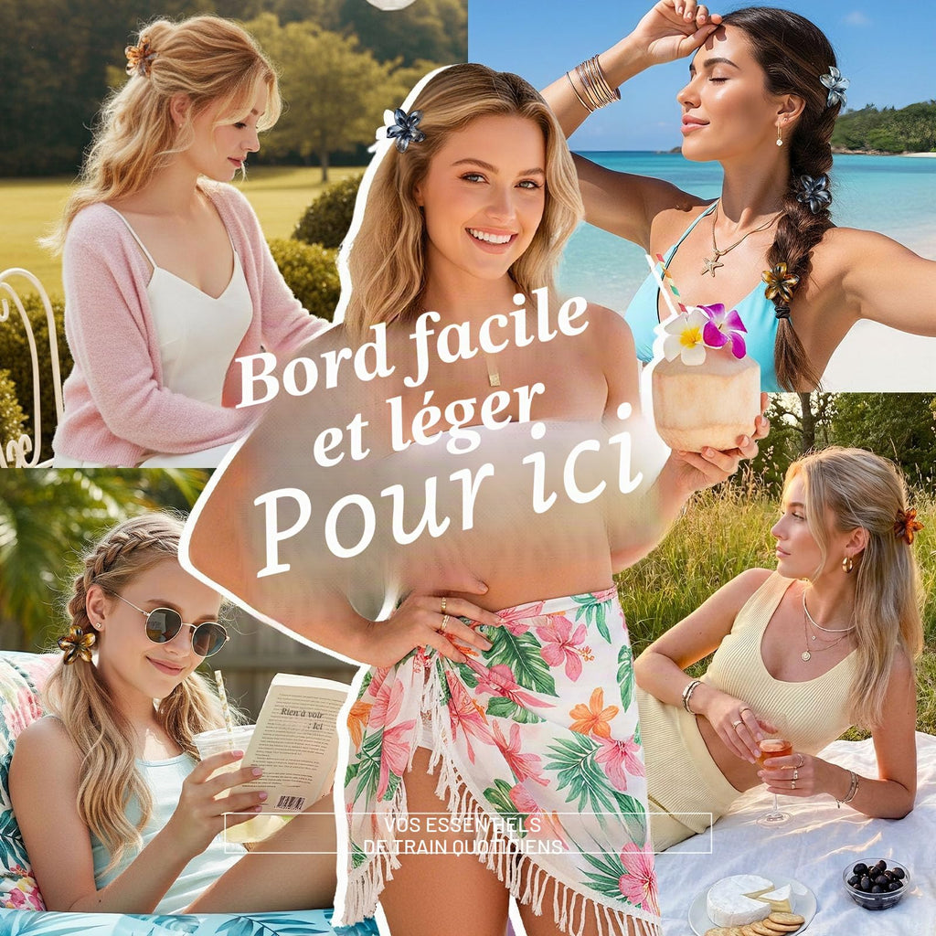 Blooms 6 Pièces Pince Cheveux Fleur, Petite Pince Cheveux Femme Antidérapantes Pince Fleur Cheveux Hawaienne Pinces à Cheveux Flower Hair Clip Accessoires Cheveux Convient Fêtes Plage Vacances