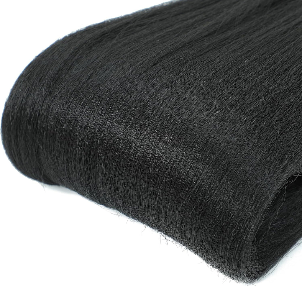 Rajout Cheveux Tressés Pré-étirés Noir Naturelles Black 30 Pouces Long Kanekalon Easy Braids Meches Cheveux pour Tresses Africaine 6 Paquets Knotless Yaki Nattes Extensions de Cheveux(1B#)