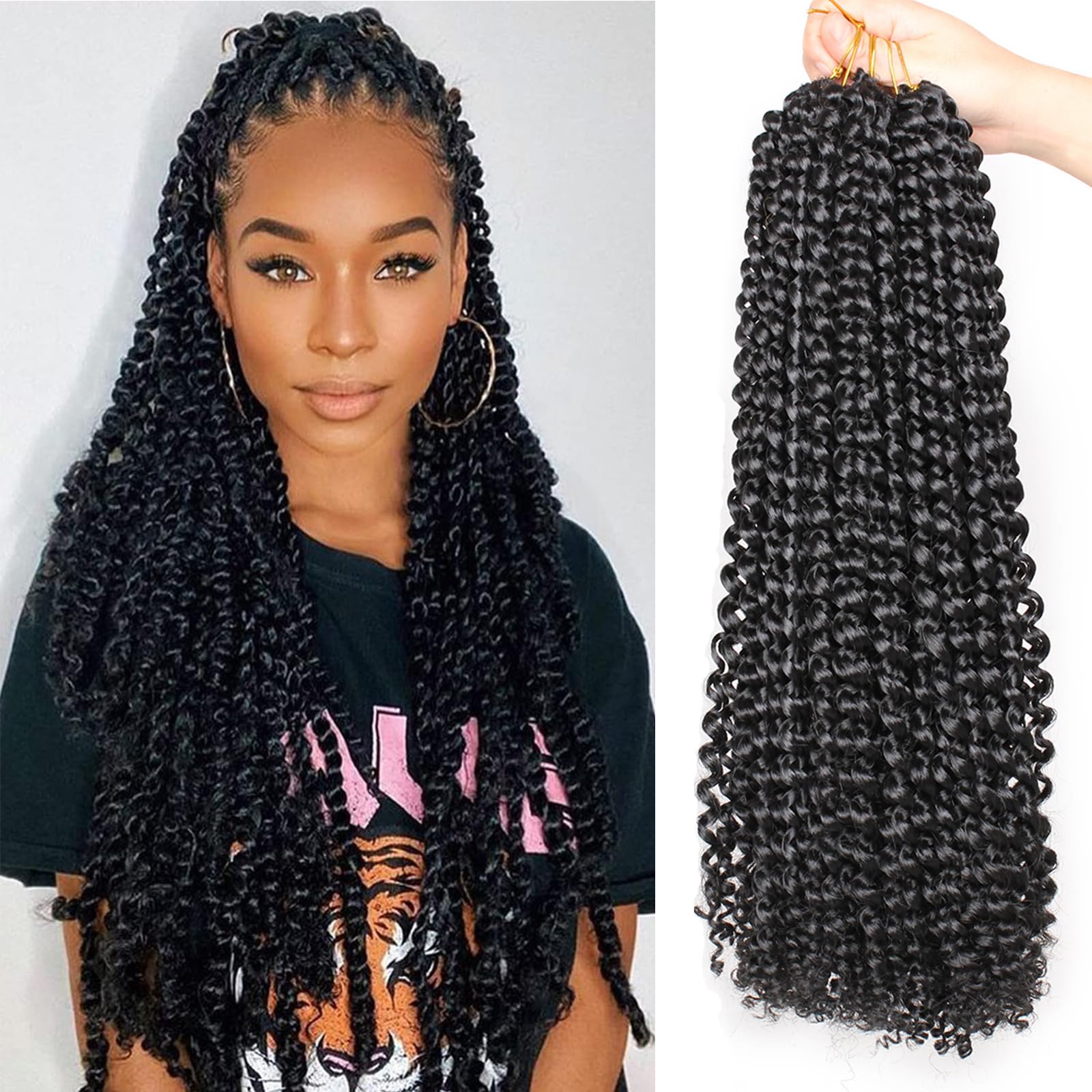 Xtrend Lot de 7 paquets d’extensions de cheveux Passion Twist - 18 mèches par paquet - 30,5 cm - Cheveux tressés au crochet