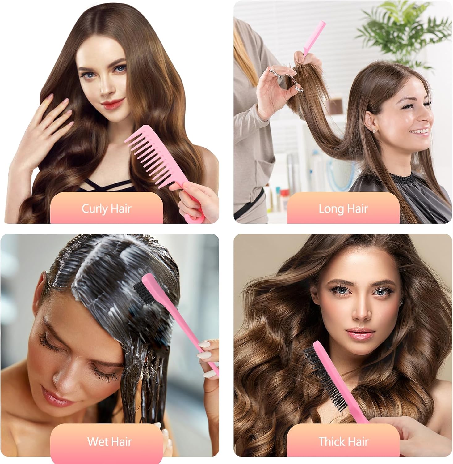 Ensemble de 14 brosses à Cheveux Comprenant Une Trousse de Maquillage Transparente,Un Flacon pulvérisateur, Une Brosse à Cheveux,Une Brosse pour Le Cuir chevelu et des épingles à Cheveux