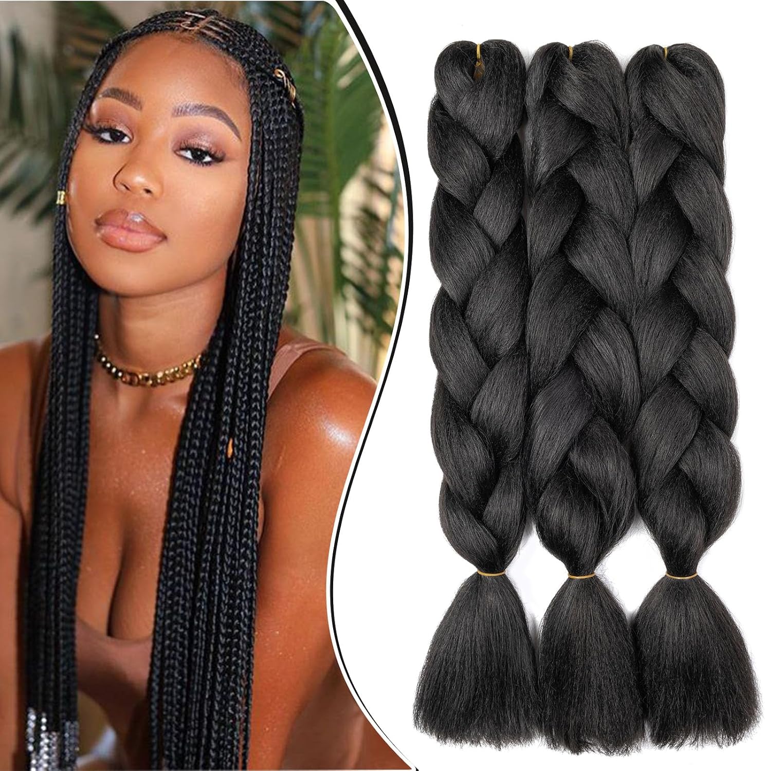 Meches pour Tresses Africaine Rajout Cheveux Braids Jumbo Extension Cheveux Ombre Synthétique Violet & Bleu & Jaune & Orange