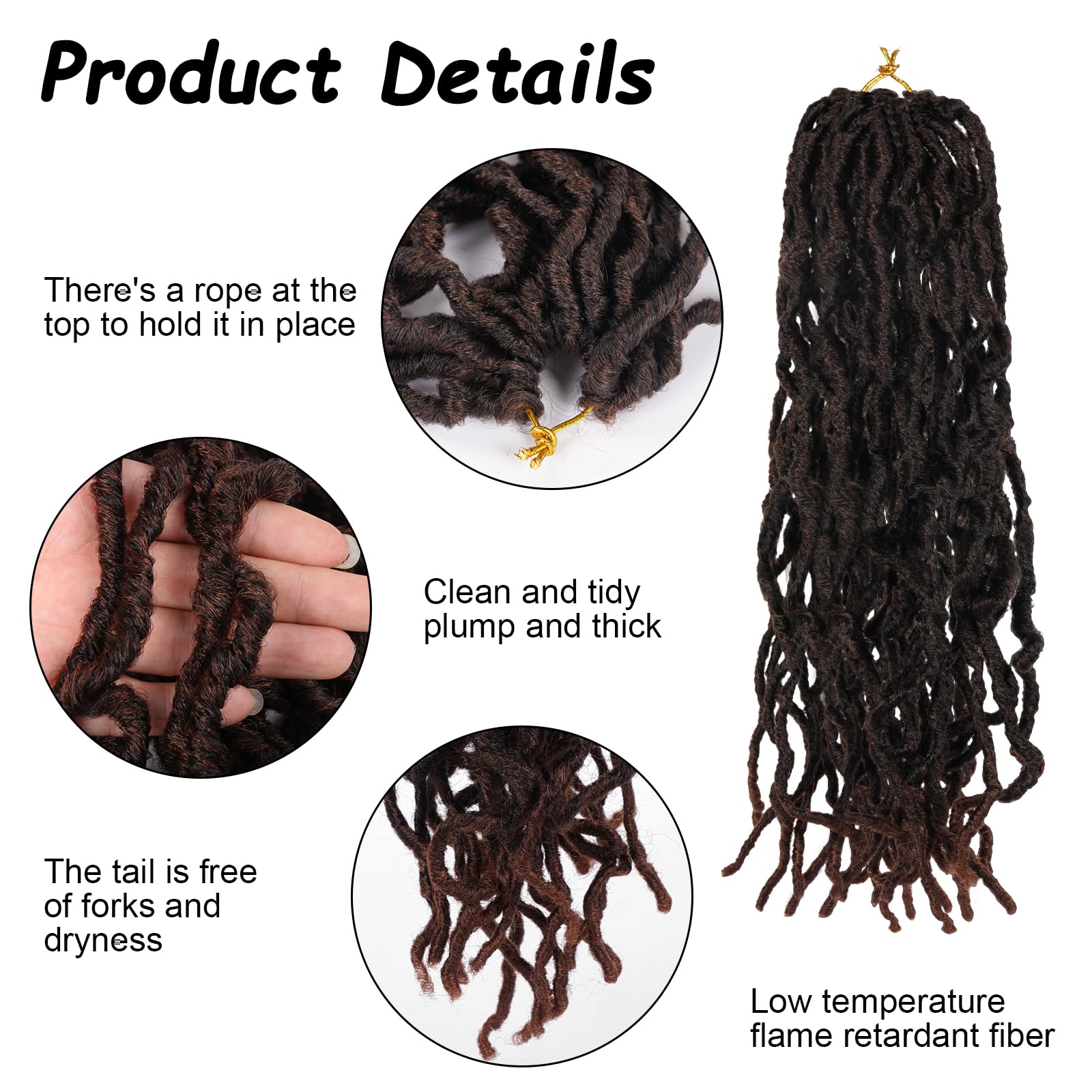 Aomig Rajout Cheveux Tresse, Jumbo Braids Meches, 65cm Extension de Cheveux de Fibre Synthétique pour Crochet Twist Tressage (4 couleurs)