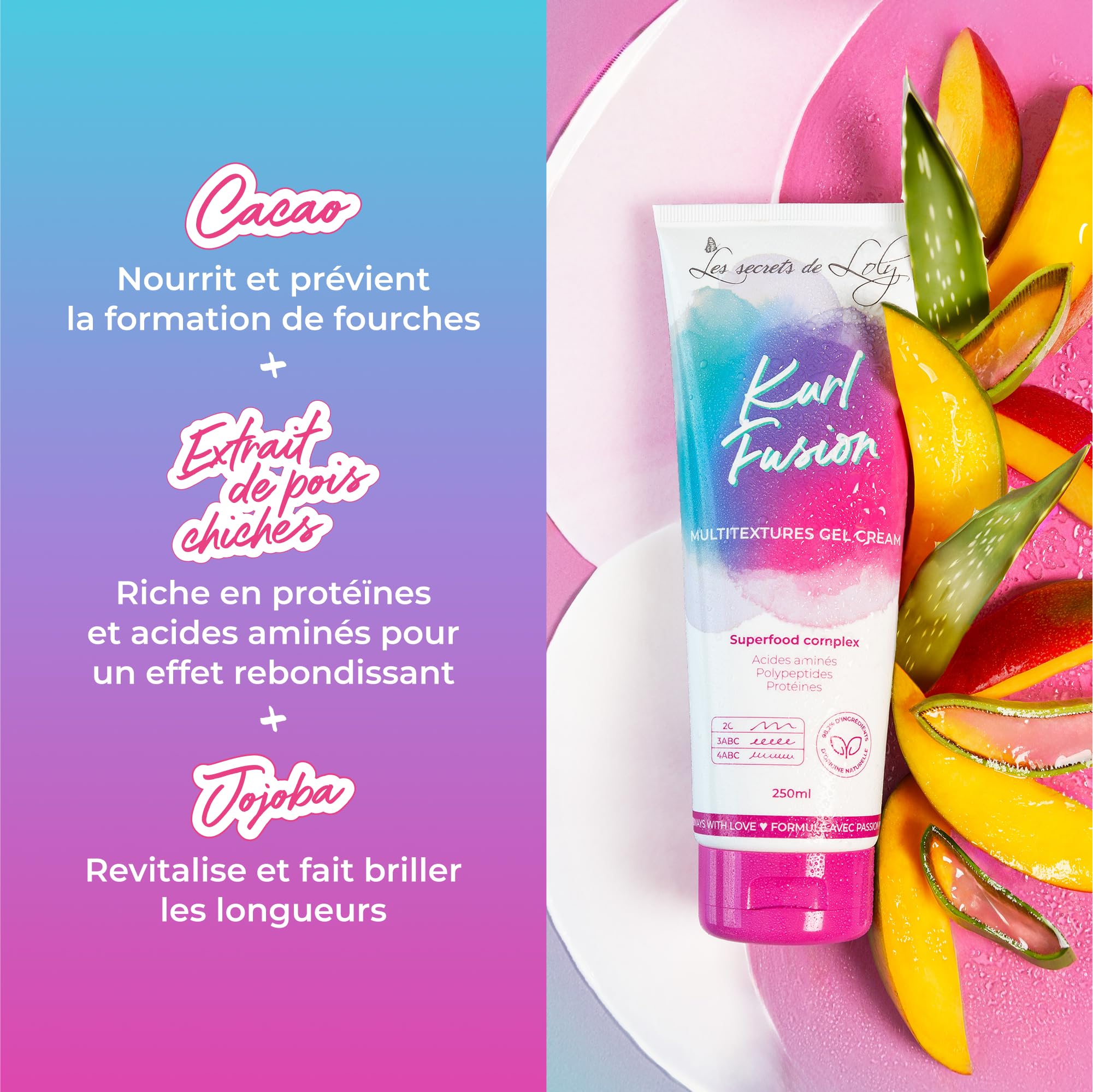 Les Secrets de Loly – Cloud Fusion – Mousse coiffante fixante Volume & définition – Cheveux ondulés, bouclés et frisés – Avec acide hyaluronique – 200 ml