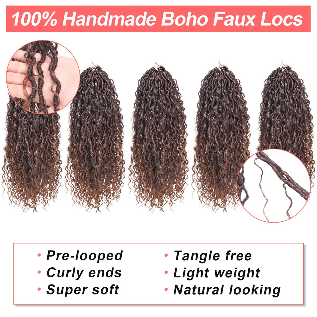 Xtrend 6Packs 18 pouces Twist Perruques Crochet Tresses Faux Locs bouclés se termine Dreadlocks Tresses Synthétiques Extensions de Cheveux Haute Température pour Femmes Noires 20 Strands/pack TBUG