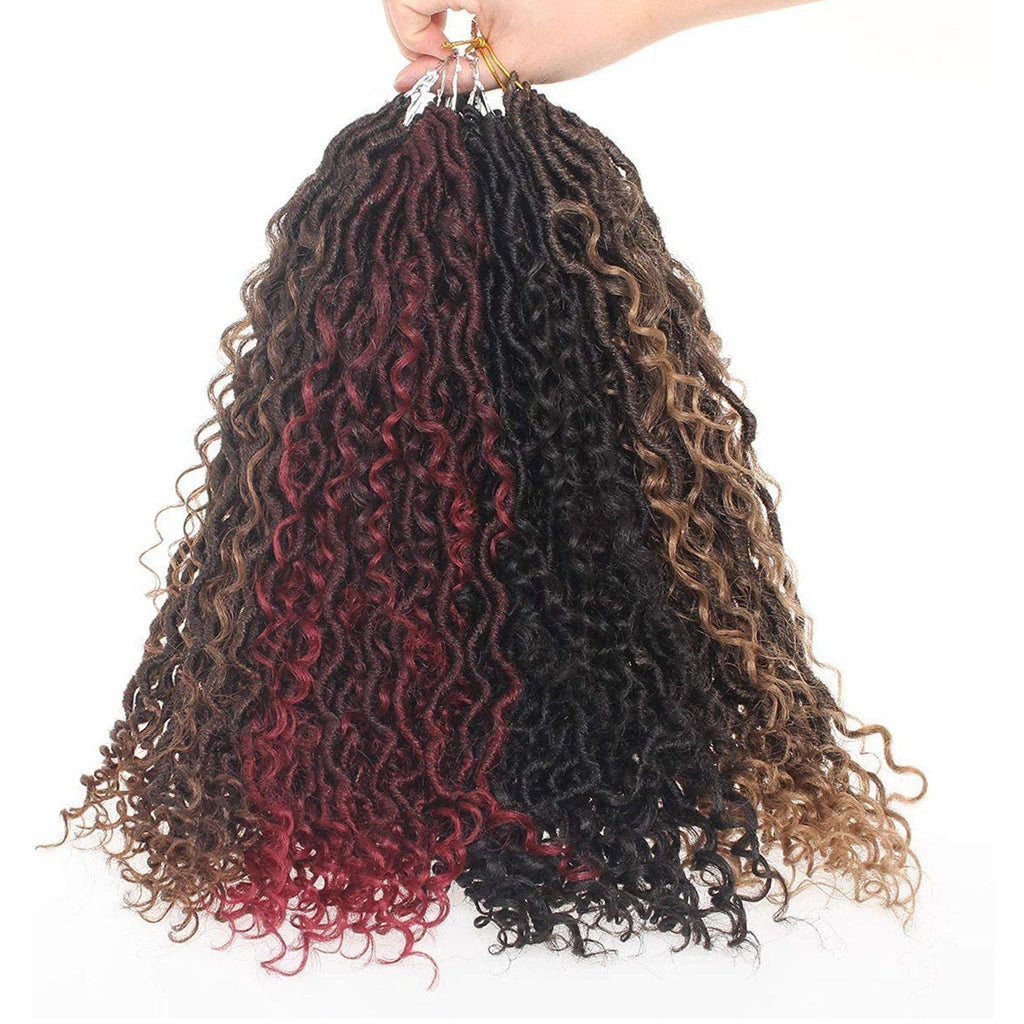 Xtrend 6Packs 18 pouces Twist Perruques Crochet Tresses Faux Locs bouclés se termine Dreadlocks Tresses Synthétiques Extensions de Cheveux Haute Température pour Femmes Noires 20 Strands/pack TBUG