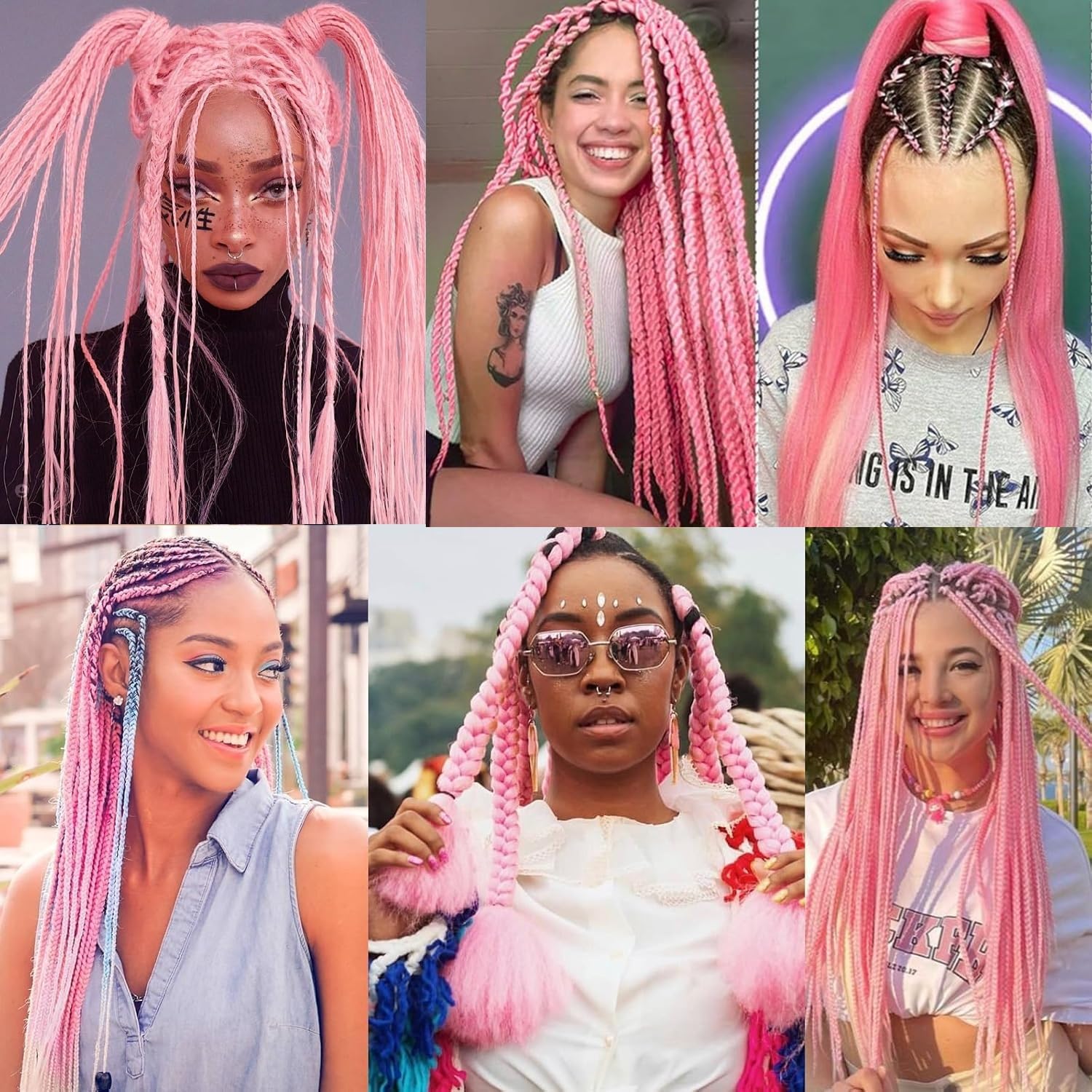 Bouclé Braiding Hair For Boho Braids Meches Rajout Cheveux Tresses For Bohemian Braids Pré-Étirés Meches Pour Tresses Africaine Meche Naturelle Pour Tresse（#Brown ，Total De 6 Packs) ）