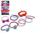 Accessoires à cheveux Trolls pour enfants, brosse à cheveux pour filles, pompons, nœud à cheveux et pince à cheveux pour enfants, pinces à cheveux multicolores pailletées avec de belles breloques