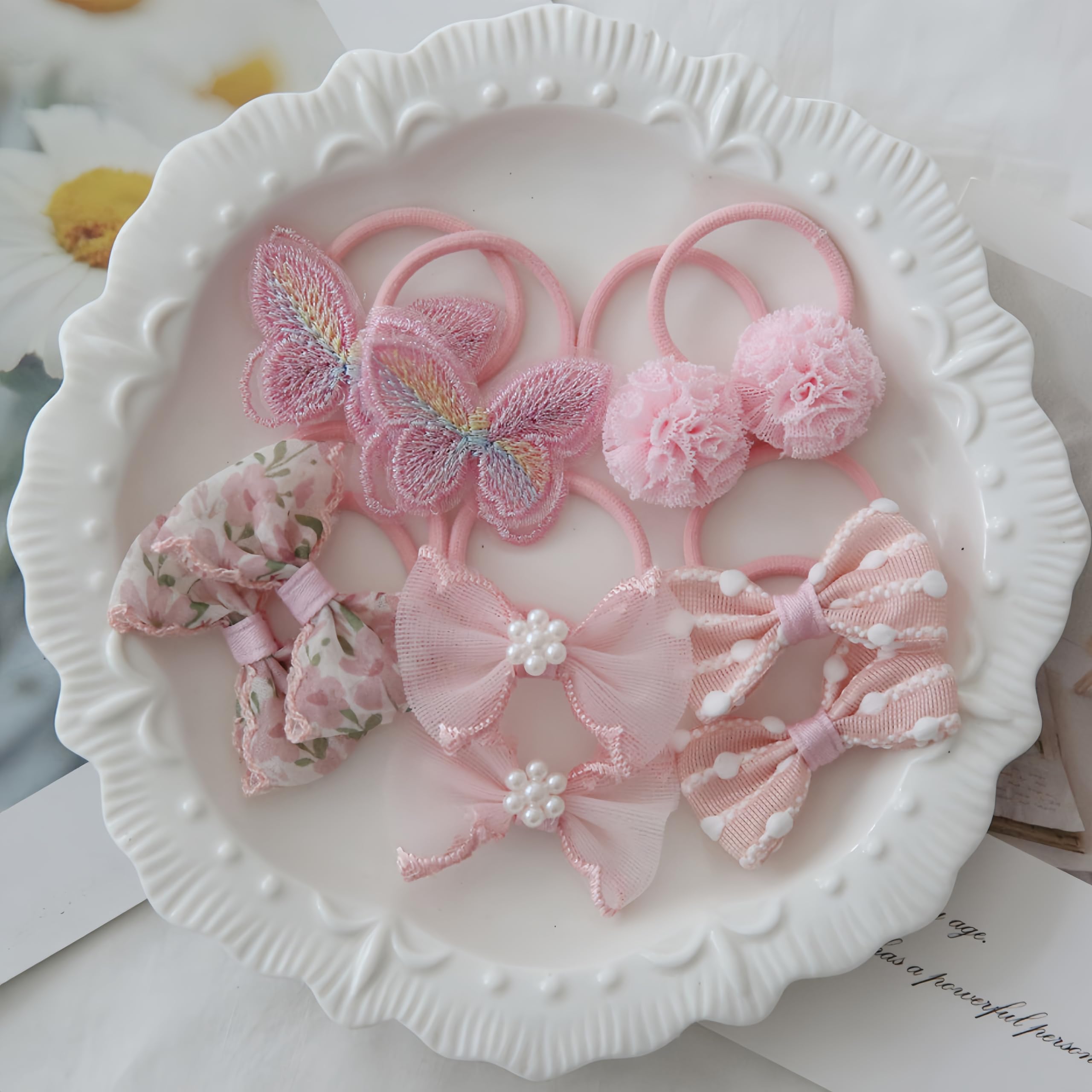 Lot de 30 élastiques à cheveux pour enfants, élastiques colorés et souples, bandeau à nœud papillon, élastique pour fille, pour queue de cheval, accessoires pour cheveux pour petites filles