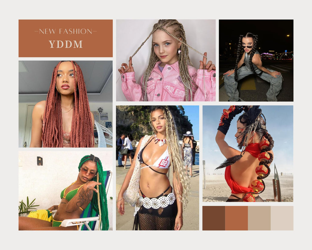 YDDM Meches Pour Tresses Africaine Rose et blanc Rajout Cheveux Tresses Texture Yaki Easy Install pour Debutants 20 Pouces 3 Paquets Cheveux Legers Naturels pour Box Braids Twist Crochet Styles