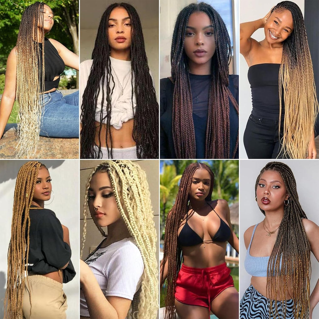 Rajout Cheveux Tressés Pré-étirés Noir Naturelles Black 30 Pouces Long Kanekalon Easy Braids Meches Cheveux pour Tresses Africaine 6 Paquets Knotless Yaki Nattes Extensions de Cheveux(1B#)