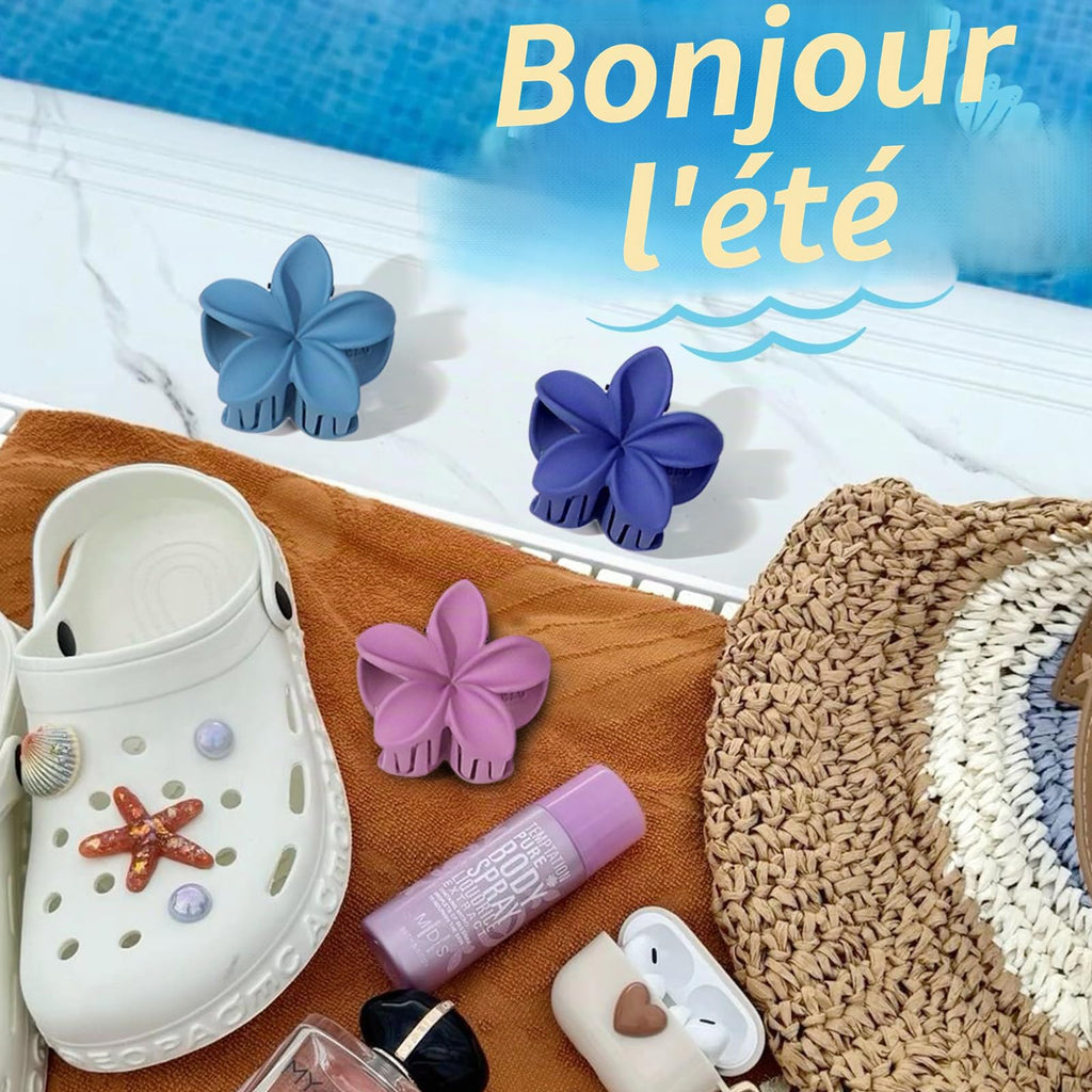 Blooms 6 Pièces Pince Cheveux Fleur, Petite Pince Cheveux Femme Antidérapantes Pince Fleur Cheveux Hawaienne Pinces à Cheveux Flower Hair Clip Accessoires Cheveux Convient Fêtes Plage Vacances