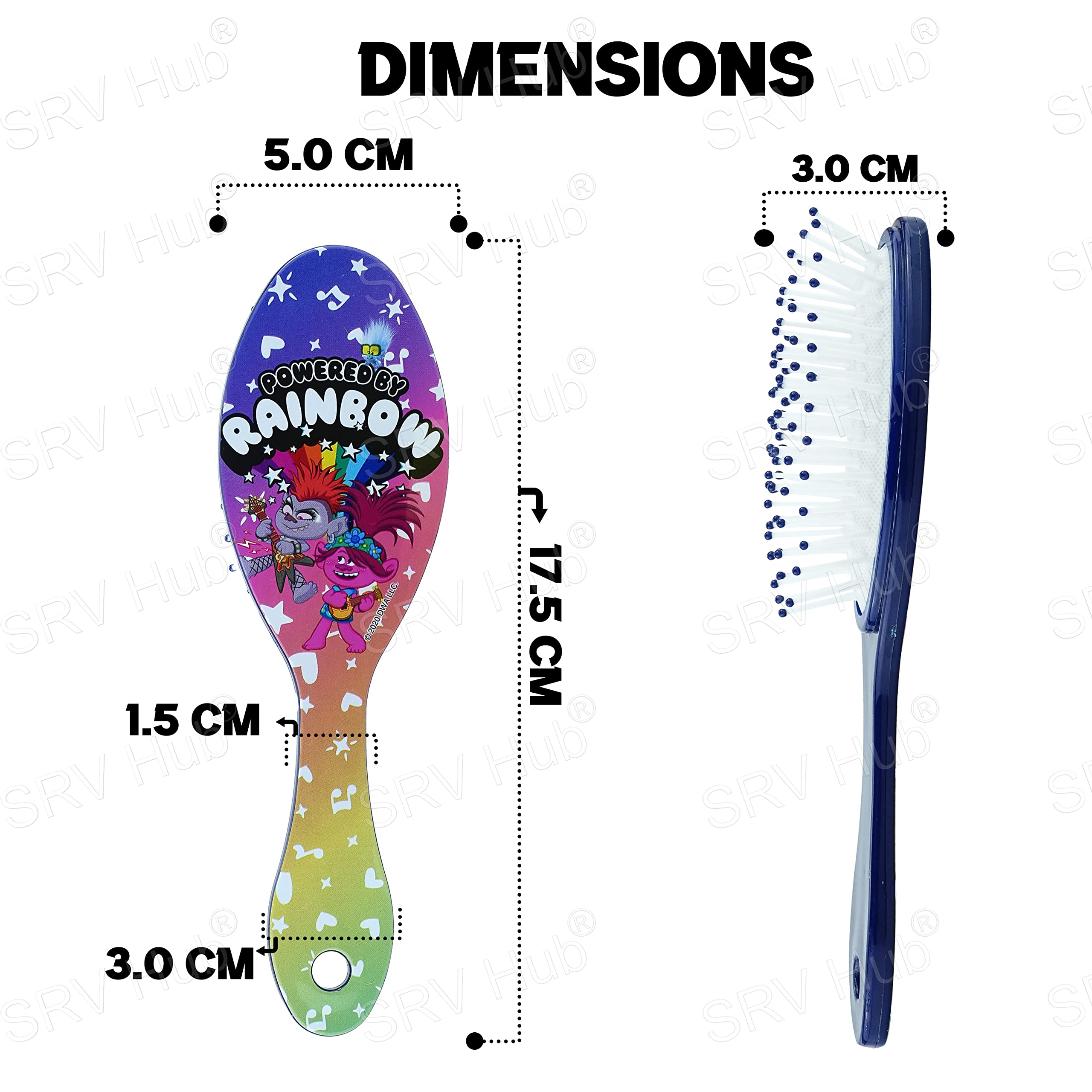 Accessoires à cheveux Trolls pour enfants, brosse à cheveux pour filles, pompons, nœud à cheveux et pince à cheveux pour enfants, pinces à cheveux multicolores pailletées avec de belles breloques