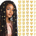 Tyqour Lot de 50 Pièces Bijoux Cheveux Tresse Doré, Bijoux de Cheveux, à Cheveux Dorées Pour Tresses, Accessoires Pour Dreadlocks, Accessoires Pour Dreadlocks, Pour Hommes, Femmes