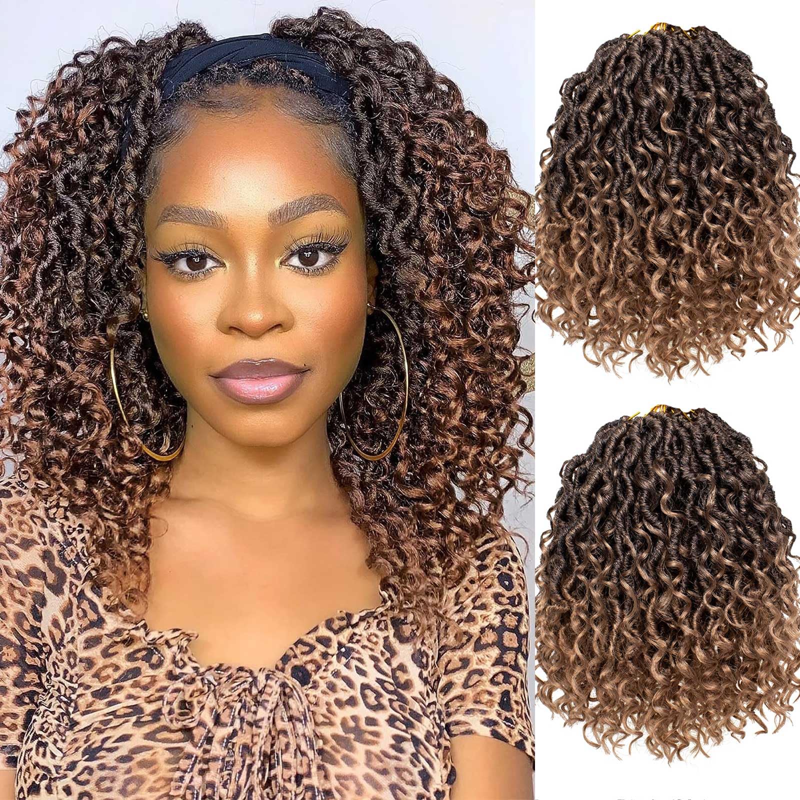 Xtrend 6Packs 18 pouces Twist Perruques Crochet Tresses Faux Locs bouclés se termine Dreadlocks Tresses Synthétiques Extensions de Cheveux Haute Température pour Femmes Noires 20 Strands/pack TBUG
