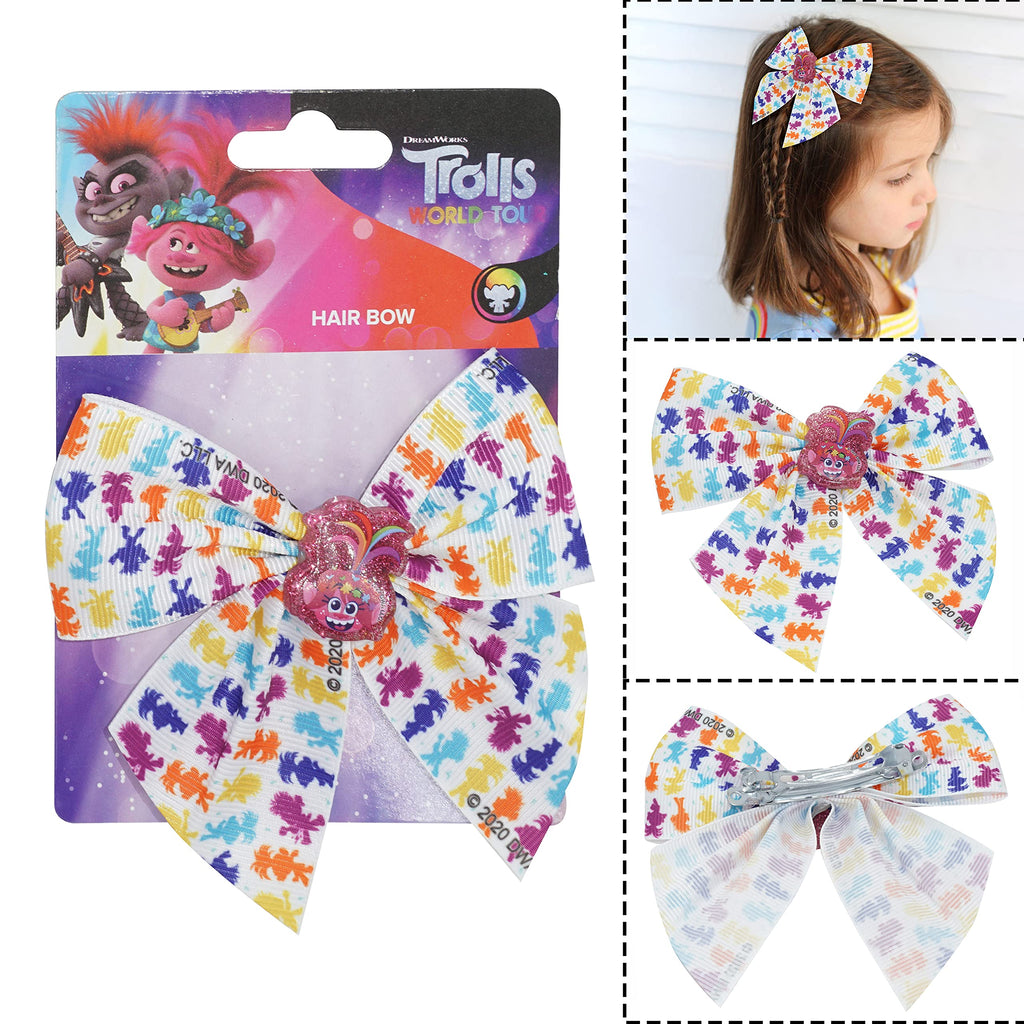Accessoires à cheveux Trolls pour enfants, brosse à cheveux pour filles, pompons, nœud à cheveux et pince à cheveux pour enfants, pinces à cheveux multicolores pailletées avec de belles breloques